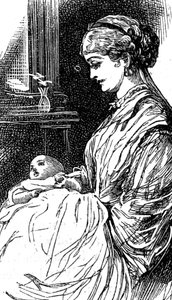 Une jeune mère allaitant son enfant
