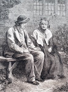 Un couple âgé. Par William Small (1843-1929) un illustrateur anglais. 1880 (gravure)