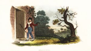 William Smellie, enfant, prenant un nid de jeunes moineaux à leurs parents pour une expérience