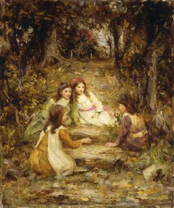 Enfants dans un verger