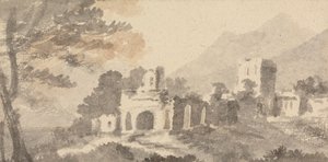 Paysage italien avec château en ruines - William Taverner