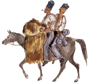 Une fatigue de fourrage Bono Johnny, guerre de Crimée, vers 1854-1856