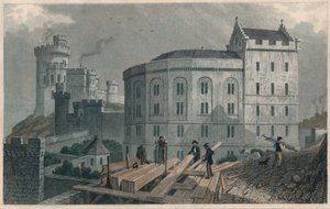 Extrémité est du Bridewell, et maison du gouverneur de la prison, Édimbourg, 1829
