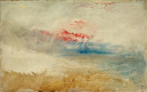 Ciel rouge sur une plage