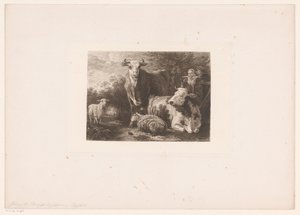 Berger et bergère avec du bétail - William Unger
