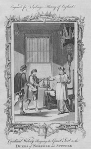 Le cardinal Wolsey démissionne du Grand Sceau pour les ducs de Norfolk et de Suffolk, 1773