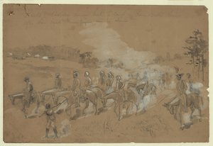 La cavalerie de Kautz revenant au camp dans les lignes du général Butler après leur raid