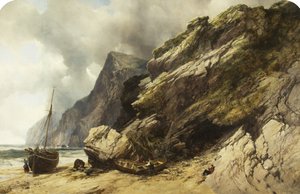 Plage de Cheyne, Ilfracombe, vers 1845