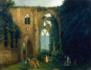 Abbaye de Newstead avec la dernière demeure du chien de Byron, Botswain