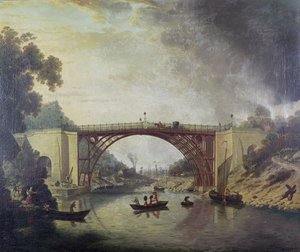 Le pont en fonte près de Coalbrookdale, vers 1780