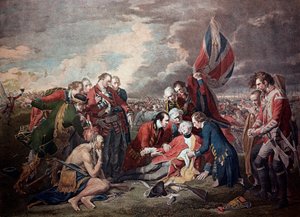 La Mort du général James Wolfe (1727-1759) à la bataille de la ville de Québec pendant la guerre de Sept Ans le 13 septembre - William Woollett