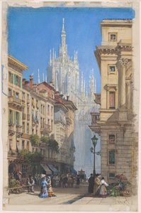 Le Duomo de Milan depuis une rue latérale