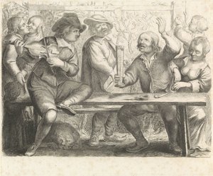 Musiciens et buveur dans une auberge
