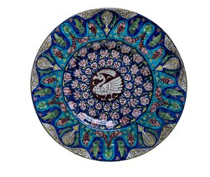 Plat avec oiseau et poisson