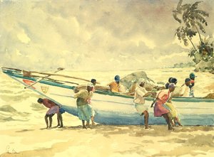 Lancement du bateau de pêche - Wilson Clive