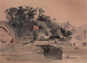 Paysage avec pont, milieu-fin du 19ème siècle