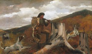 Un chasseur et des chiens - Winslow Homer