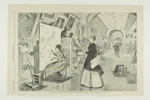 Étudiants en art et copistes à la galerie du Louvre, Paris - Winslow Homer