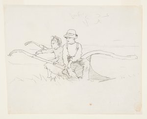 Garçon et fille sur une charrue - Winslow Homer