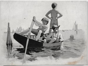 Natation Garçons, Gloucester Harbor - Winslow Homer