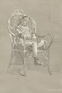 Enfant assis dans une chaise en osier, 1874 - Winslow Homer