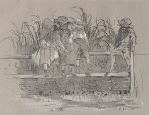 Enfants assis sur une clôture - Winslow Homer