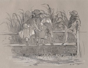 Enfants assis sur une clôture - Winslow Homer
