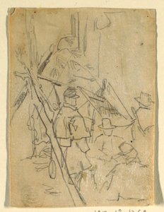 Dessin, un campement de l