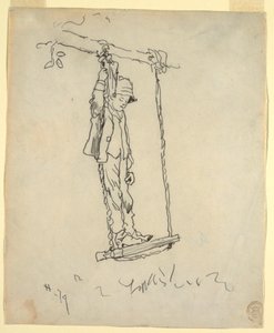 Dessin, garçon sur une balançoire, 1879 - Winslow Homer