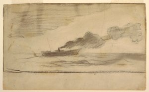 Dessin, chalutier de pêche, vers 1881