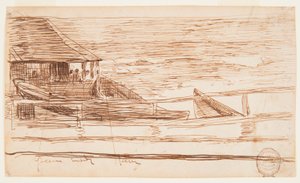 Dessin, maison près d