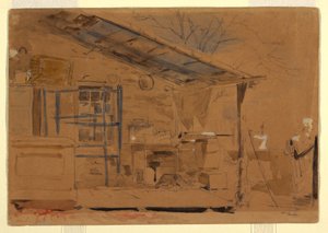 Dessin, maison avec porche, vers 1858-60 - Winslow Homer