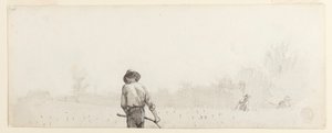 Dessin, Homme à la faux, vers 1865 - Winslow Homer