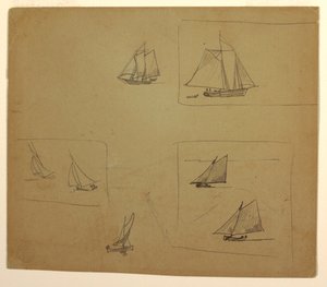 Dessin, Esquisses de bateaux à voile, 1881-82 - Winslow Homer