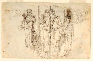 Dessin, Les blessés ambulants, 1861-62 - Winslow Homer