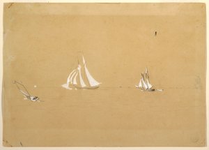Dessin, deux goélettes, 1880 - Winslow Homer