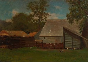 Cour de ferme avec canards et poules - Winslow Homer