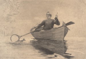 Pêche à la mouche, lac Saranac, 1889 - Winslow Homer