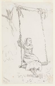 Fille sur une balançoire