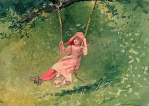 Fille sur une balançoire