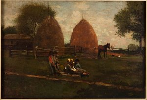 Meules de foin et enfants - Winslow Homer
