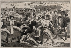 Vacances au camp - Soldats jouant au football - Winslow Homer