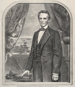 Hon. Abraham Lincoln, né dans le Kentucky, 12 février 1809, 1860