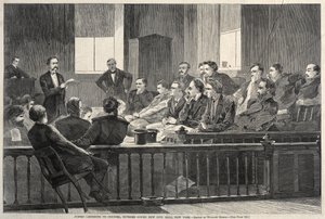 Des jurés écoutant les avocats, Cour suprême, nouvel hôtel de ville, New York - Winslow Homer