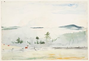 Paysage avec Cerfs dans une Brume Matinale - Winslow Homer