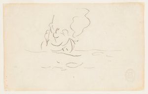 Homme en canoë avec un harpon - Winslow Homer