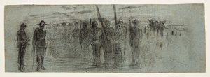 Officier et aide inspectant un escadron - Winslow Homer
