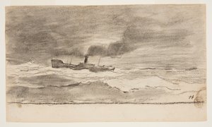 Paysage marin avec chalutier, Cullercoats, Angleterre - Winslow Homer