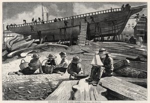 Construction navale, port de Gloucester, 1873