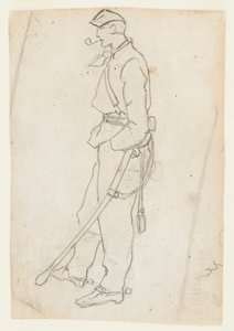 Soldat avec épée et pipe - Winslow Homer